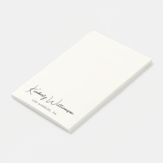 Chic Signature Script Cream Post-it® Notes (Schuin)