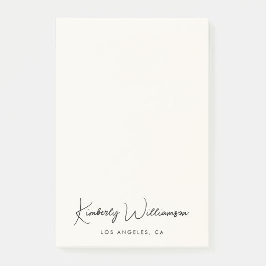 Chic Signature Script Cream Post-it® Notes (Voorkant)