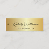 Chic Signature Script Gouden Hang Tag Mini Visitekaartje (Voorkant)