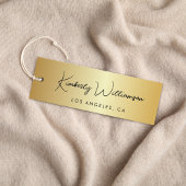 Chic Signature Script Gouden Hang Tag Mini Visitekaartje