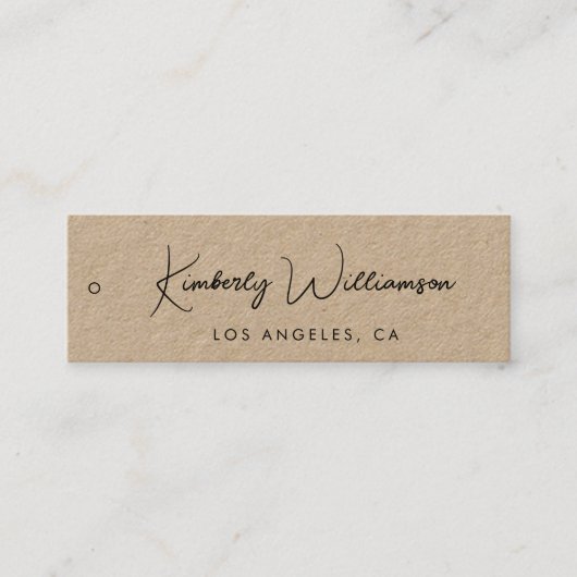 Chic Signature Script Kraft Paper Hang Label (Voorkant)