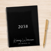 Chic Signature Script Monogram Black Business Planner