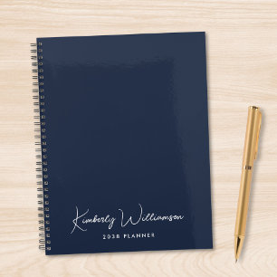 Chic Signature Script Monogram Blauw Planner