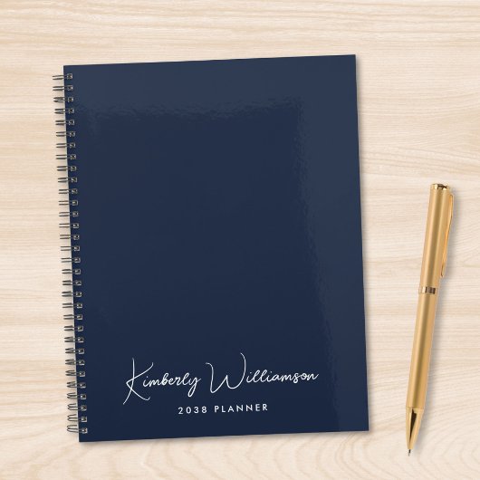 Chic Signature Script Monogram Blauw Planner