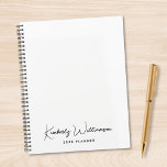 Chic Signature Script Monogram Business Planner<br><div class="desc">Plan ahead in style with this minimalist personalized planner, designed for professionals who appreciate clean modern design. Featuring your monogram name in a chic signature script, this planner blends functionality with refined personal branding. The understated cover design makes it ideal for work, school, goal setting, or daily scheduling, while the...</div>