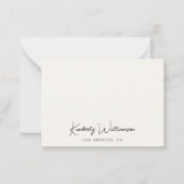 Chic Signature Script Monogram Cream Notitiekaartje (Voorkant)