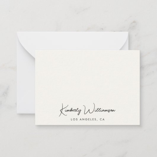 Chic Signature Script Monogram Cream Notitiekaartje (Voorkant)