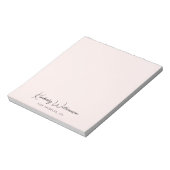 Chic Signature Script Monogram Roze Notitieblok (Linkerzijde)