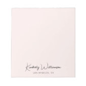 Chic Signature Script Monogram Roze Notitieblok (Voorkant)