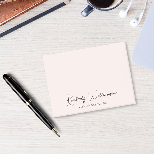 Chic Signature Script Pink Post-it® Notes