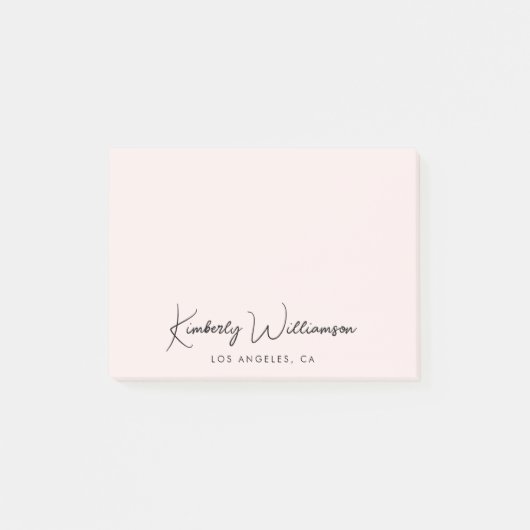 Chic Signature Script Pink Post-it® Notes (Voorkant)