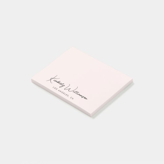 Chic Signature Script Pink Post-it® Notes (Schuin)