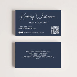 Chic Signature Script QR Code Blauw Visitekaartje