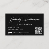 Chic Signature Script QR Code Zwart Visitekaartje (Voorkant)