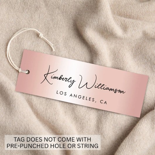 Chic Signature Script Rose Goud Hangtag Mini Visitekaartje