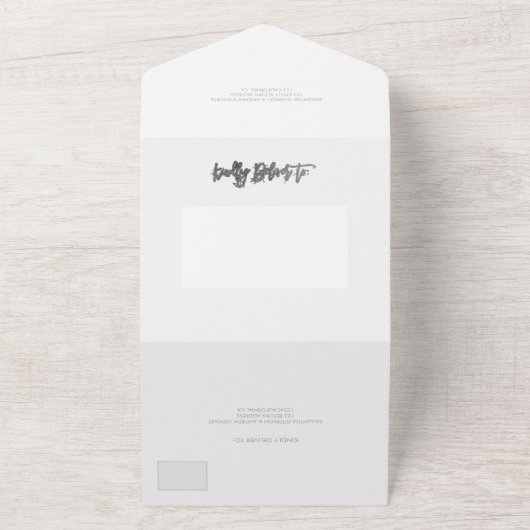 Chic Silglitter confetti white bruiloft All In One Uitnodiging (Buitenkant)