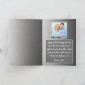 Chic Silver 3 foto's 25e bruiloft Jubileum Kaart (Binnen)