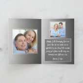 Chic Silver 4 foto's 25e bruiloft Jubileum Kaart (Binnen)