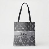 Chic Silver Ankh Cross Egyptische Lotus gepersonal Tote Bag (Voorkant)