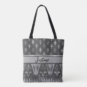 Chic Silver Ankh Cross Egyptische Lotus gepersonal Tote Bag (Achterkant)
