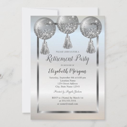 Chic Silver-ballonnen, Lijst, pensionering Kaart (Voorkant)