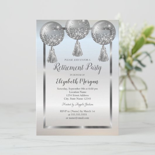 Chic Silver-ballonnen, Lijst, pensionering Kaart (Staand voorkant)