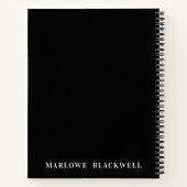 Chic Silver Black en White Monogram Glitter Notitieboek (Achterkant)