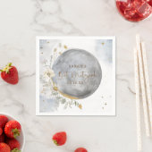 Chic Silver, Blue, Gold Celestial Moon Bat Mitzvah Servet (Insitu)