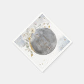 Chic Silver, Blue, Gold Celestial Moon Bat Mitzvah Servet (Hoek)