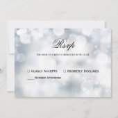 Chic Silver Bokeh Light Wedding Rsvp Kaart (Voorkant)