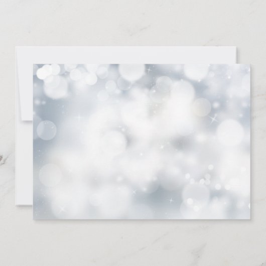 Chic Silver Bokeh Light Wedding Rsvp Kaart (Achterkant)