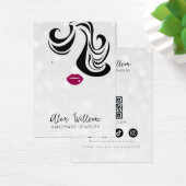 Chic Silver Bokeh Wavy Hair Jewelry Display Card Visitekaartje (Bureau)