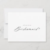 Chic Silver Bridesmaid-voorstelkaart Notitiekaartje (Voorkant)