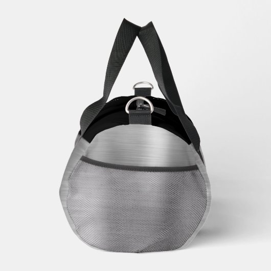 Chic Silver Brushed Metal Black Script Monogram Plunjezak (Rechts)