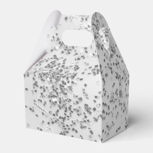 Chic Silver Confetti Bride Tribe Favor Box Bedankdoosjes (Achterkant)