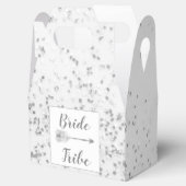 Chic Silver Confetti Bride Tribe Favor Box Bedankdoosjes (Geopend)