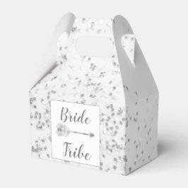 Chic Silver Confetti Bride Tribe Favor Box Bedankdoosjes
