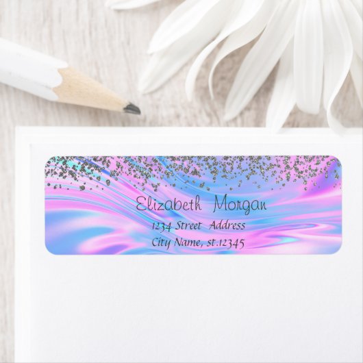 Chic Silver Diamonds Holographic Etiket (Insitu)