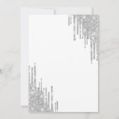 Chic Silver Drips,Eiffel Tower Peonies Sweet 16 Kaart (Achterkant)