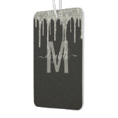 Chic Silver Driving Glitter Monogram Naam Luchtverfrisser (Links)