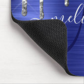 Chic Silver Driving Glitter Paars Metal Monogram Muismat (Hoek)