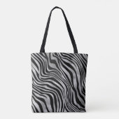 Chic Silver en Black Tiger Animal Print Tote Bag (Achterkant)