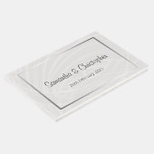 Chic Silver en Grey Damask Swirls Wedding Gastenboek (Hoek)