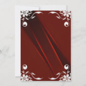 Chic Silver Floral Lijst Bourgogne 70e verjaardag Kaart (Achterkant)