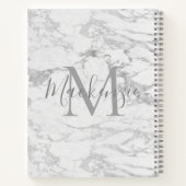 Chic Silver Foil Classic Marble Monogram Notitieboek (Achterkant)