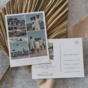 Chic Silver Foil Decing New Halls Foto met Kerstmi Folie Feestdagen Briefkaart