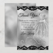 Chic Silver Foil Diamonds elke dag Bedankkaart (Voorkant / Achterkant)