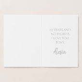 Chic Silver Foil Hart Olifanten 10e Jubileum Folie Kaarten (Binnen)