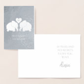 Chic Silver Foil Hart Olifanten 10e Jubileum Folie Kaarten (Display)