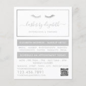 Chic Silver Foil Lashes Beauty Makeup Artist Flyer (Voorkant)